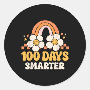 Sticker Rond Jour De L'École Enseignant 100 Jours Arc-En-Ciel S