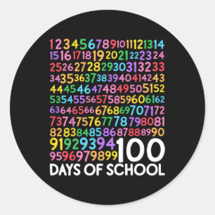Sticker Rond Jour De L'École Enseignant Enfants 100 Jours Numér