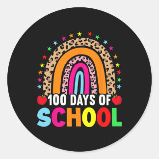Sticker Rond Jour De L'École Enseignants 100 Jours Arc En Ciel 