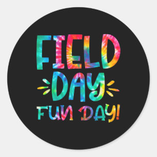 Sticker Rond Jour de l'école Fun Tie Dye Field Day 2022 Teache