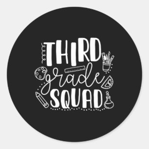 Sticker Rond Jour De L'École Troisième Classe Enseignant D'Équi