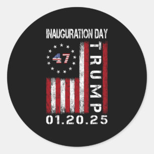 Sticker Rond Jour de l'Inauguration 20 Jan 2025 47e Président