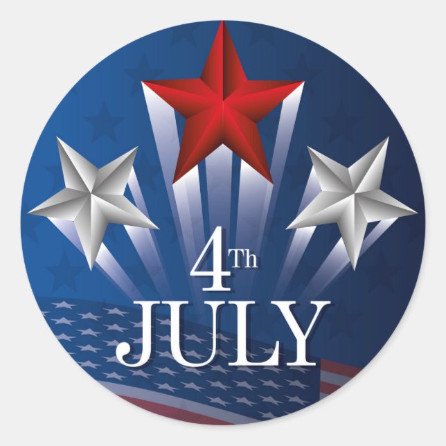 Sticker Rond Jour de l'indépendance 4 juillet Classique Rond Au (Devant)