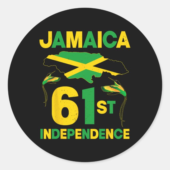 Sticker Rond Jour de l'indépendance de la Jamaïque depuis 1962  (Devant)