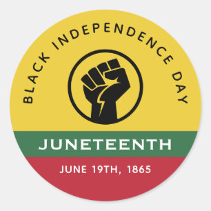 Sticker Rond Jour de l'Indépendance des Noirs 1865 Texte courbe
