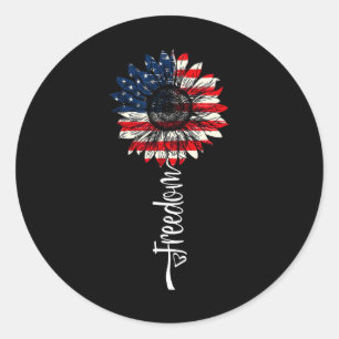 Sticker Rond Jour de l'Indépendance du 4 juillet Drapeau améric