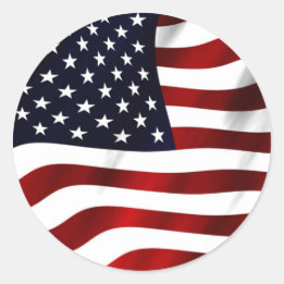 Sticker Rond Jour de l'indépendance patriotique du drapeau amér