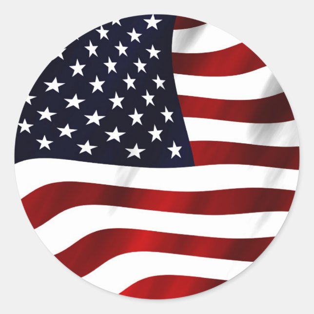 Sticker Rond Jour de l'indépendance patriotique du drapeau amér (Devant)
