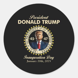 Sticker Rond Jour de l'investiture du président Donald Trump 20