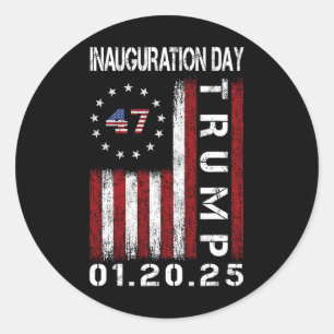 Sticker Rond Jour de l'investiture du président Donald Trump 20