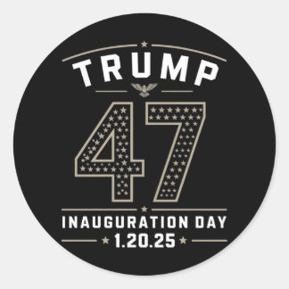 Sticker Rond Jour de l'investiture du président Trump 20 janvie