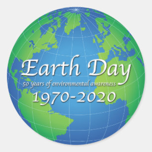 Sticker Rond Jour de l'terre 50 ans 2020