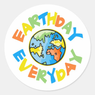 Sticker Rond Jour de l'terre tous les jours
