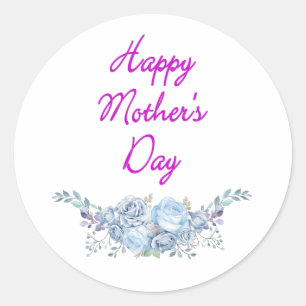 Sticker Rond jour de mère heureuse blanc