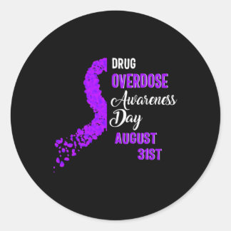 Sticker Rond Jour de sensibilisation à la surdose de drogue 31 