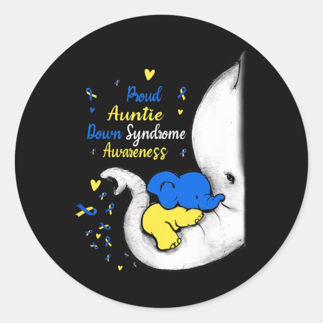 Sticker Rond Jour de sensibilisation au syndrome de Tante Down  (Devant)