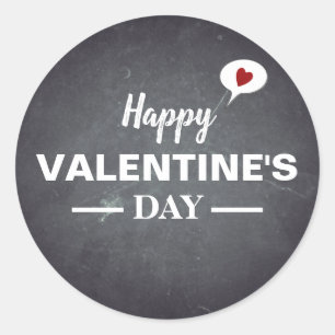 Sticker Rond Jour de Valentines heureux de tableau noir