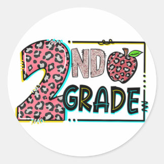 Sticker Rond Jour Dernier de 2e année de l'école Deuxième année
