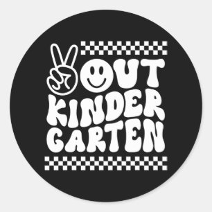 Sticker Rond Jour Dernier De L'École À La Maternelle