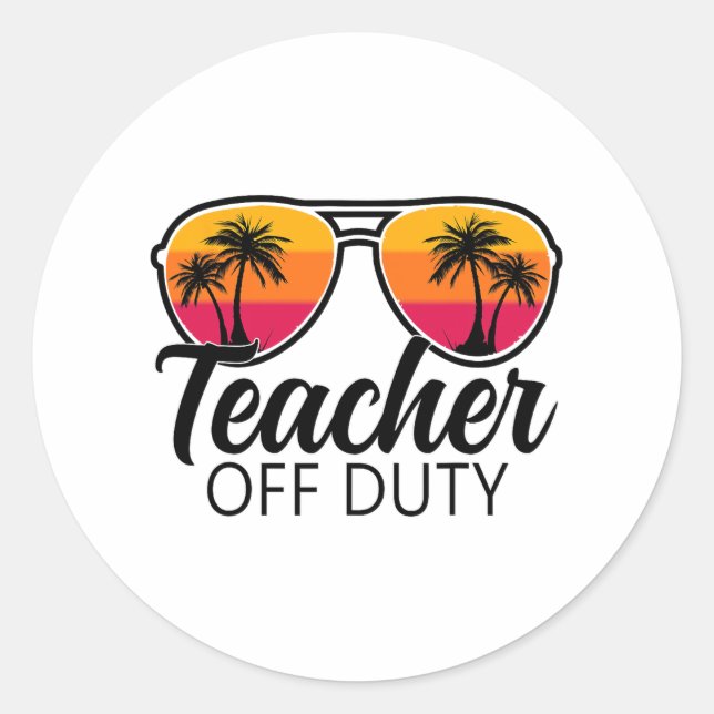 Sticker Rond Jour Dernier De L'École Pour L'Enseignant 1 (Devant)