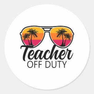 Sticker Rond Jour Dernier De L'École Pour L'Enseignant 1