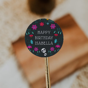 Sticker Rond Jour des Crânes de sucre morts Anniversaire person
