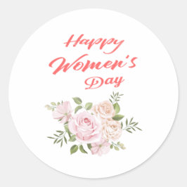 Sticker Rond jour des femmes heureux blanc
