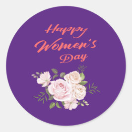 Sticker Rond jour des femmes joyeuses royal violet