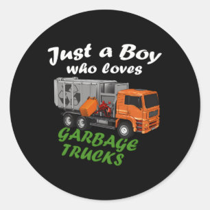 Sticker Rond Jour des ordures Consommateurs ordures Camion Truc
