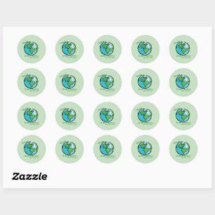 Sticker Rond Jour des terres 2022 Planète durable vert