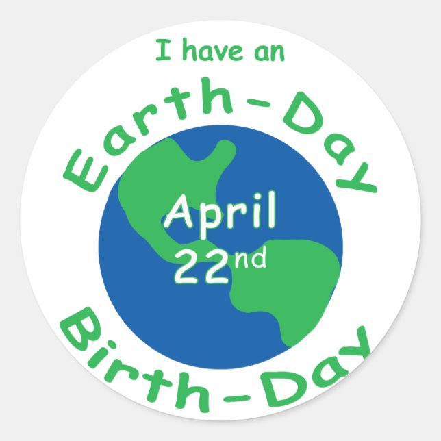 Sticker Rond Jour des terres Anniversaire (Devant)