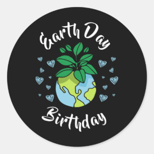 Sticker Rond Jour des terres cadeau d'anniversaire