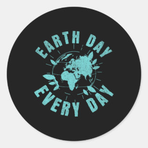 Sticker Rond Jour des terres chaque jour Changement climatique 