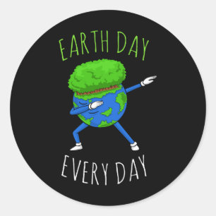 Sticker Rond Jour des terres chaque jour Science Recycle Enviro