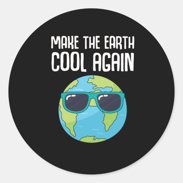 Sticker Rond Jour des terres cool Planète Économiser l'environn (Devant)