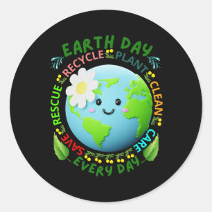 Sticker Rond Jour des terres Enseignant Jour de l'environnement