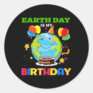Sticker Rond Jour des terres Est Mon Anniversaire L'Environneme