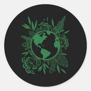 Sticker Rond Jour des terres Live Green Peace