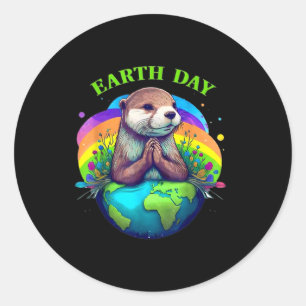 Sticker Rond Jour des terres Planète Anniversaire Jour des terr
