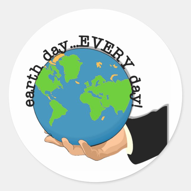 Sticker Rond Jour des terres tous les jours (Devant)