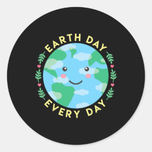 Sticker Rond Jour des terres Tous Les Jours Aimer L'Environneme