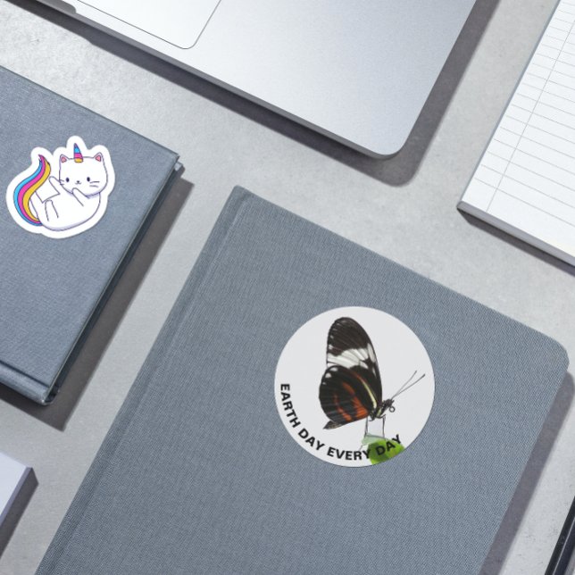 Sticker Rond Jour des terres tous les jours Tiger Longwing Butt (In Situ Book)