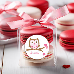 Sticker Rond Jour des Valentines de Chouette Rose