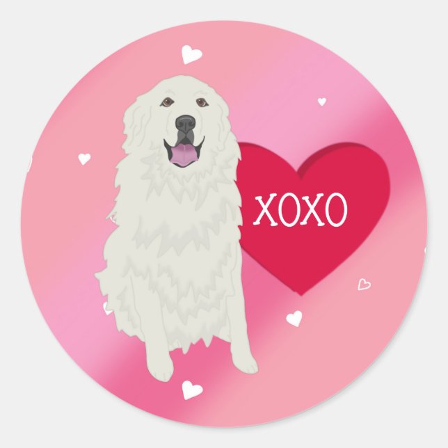 Sticker Rond Jour des Valentines des Grands Pyrénées (Devant)