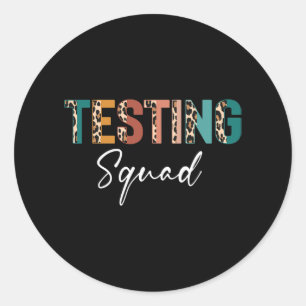 Sticker Rond Jour d'essai de l'enseignant de test Squad Leopard