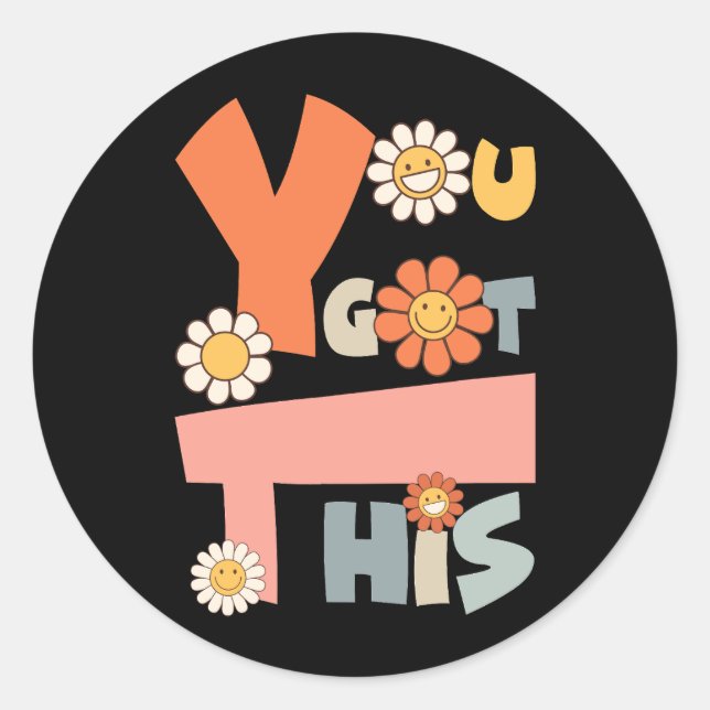 Sticker Rond Jour d'essai motivationnel super Professeur Étudia (Devant)