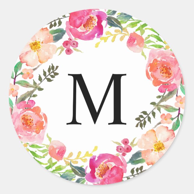 Sticker Rond Jour d'été Monogramme (Devant)