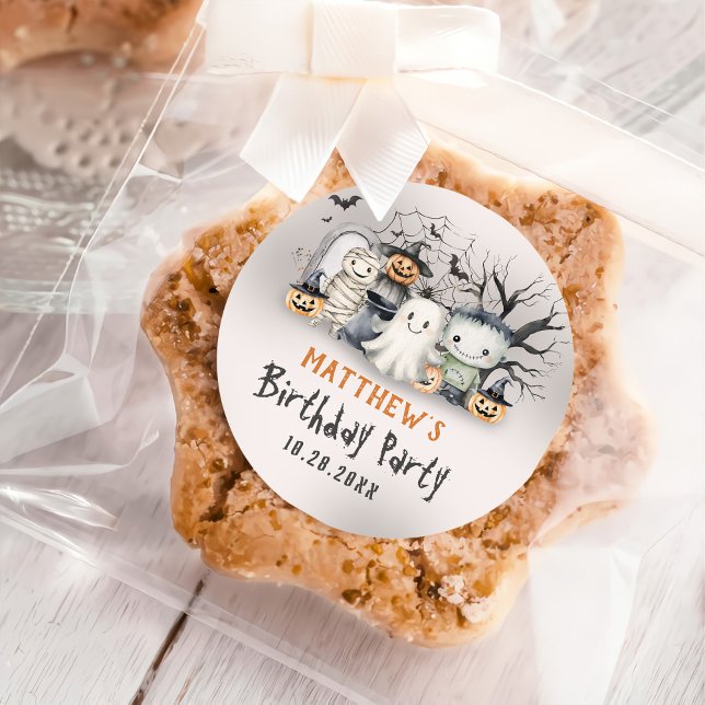 Sticker Rond Jour d'Halloween Spooktacular pour les enfants (Créateur téléchargé)