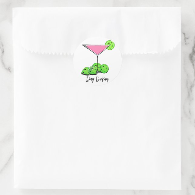 Sticker Rond Jour Diner Cocktail Cosmo Rose, Pickleball Limes (Sac)