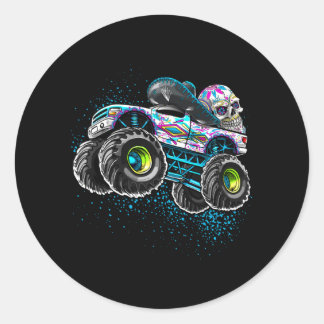 Sticker Rond Jour du camion monstre de l'agence gouvernementale